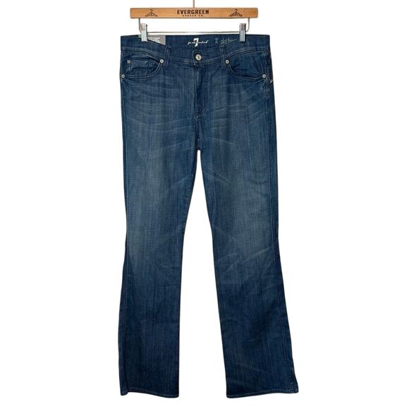 7 For All Mankind Women’s ‘A’ Pkt Pocket Bootcut Mid-Rise Denim Jean Blue Sz 32 - Picture 1 of 9